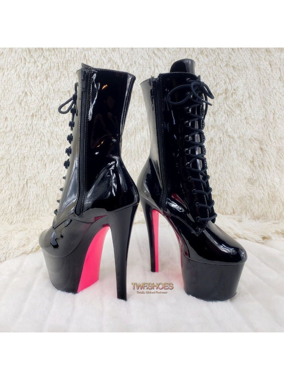 Sky 1020TT Black Patent High Heel Ankle Boots - Picture 5 of 14